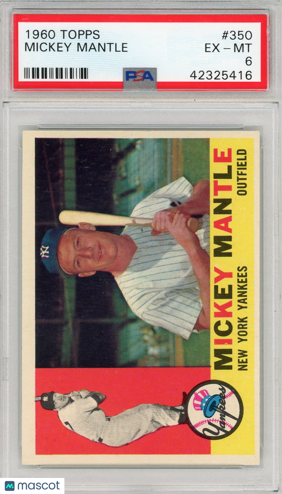 1960 Topps Mickey Mantle #350 PSA 6