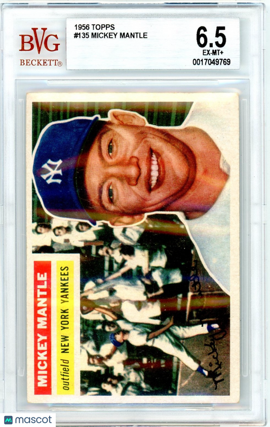 1956 Topps Mickey Mantle #135 BVG 6.5