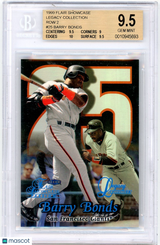 1999 Flair Showcase Legacy Collection Row 2 Barry Bonds #25 BGS 9.5