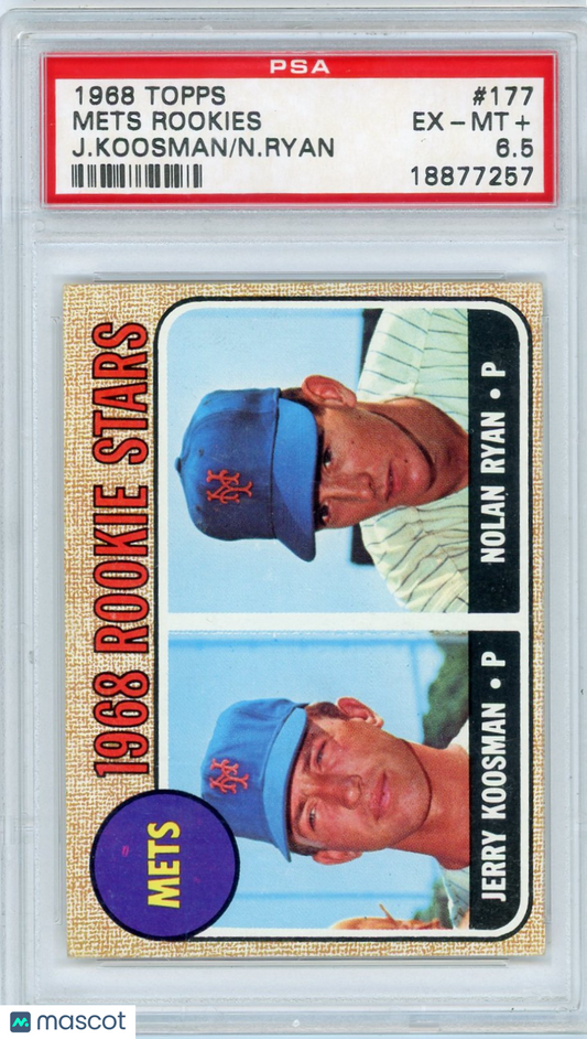 1968 Topps Mets Rookies #177 J. Koosman N. Ryan PSA 6.5