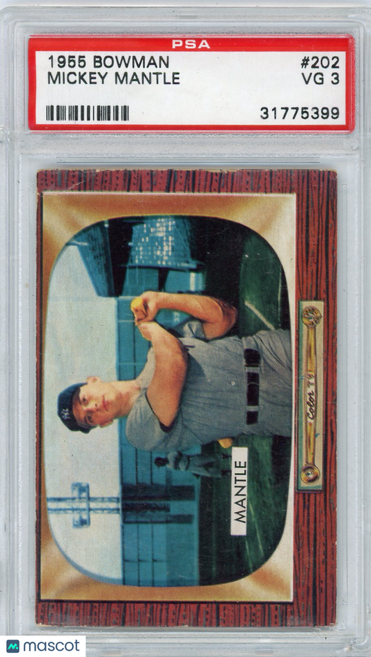 1955 Bowman Mickey Mantle #202 PSA 3