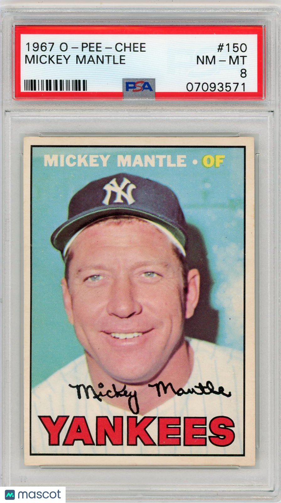 1967 O-Pee-Chee Mickey Mantle #150 PSA 8