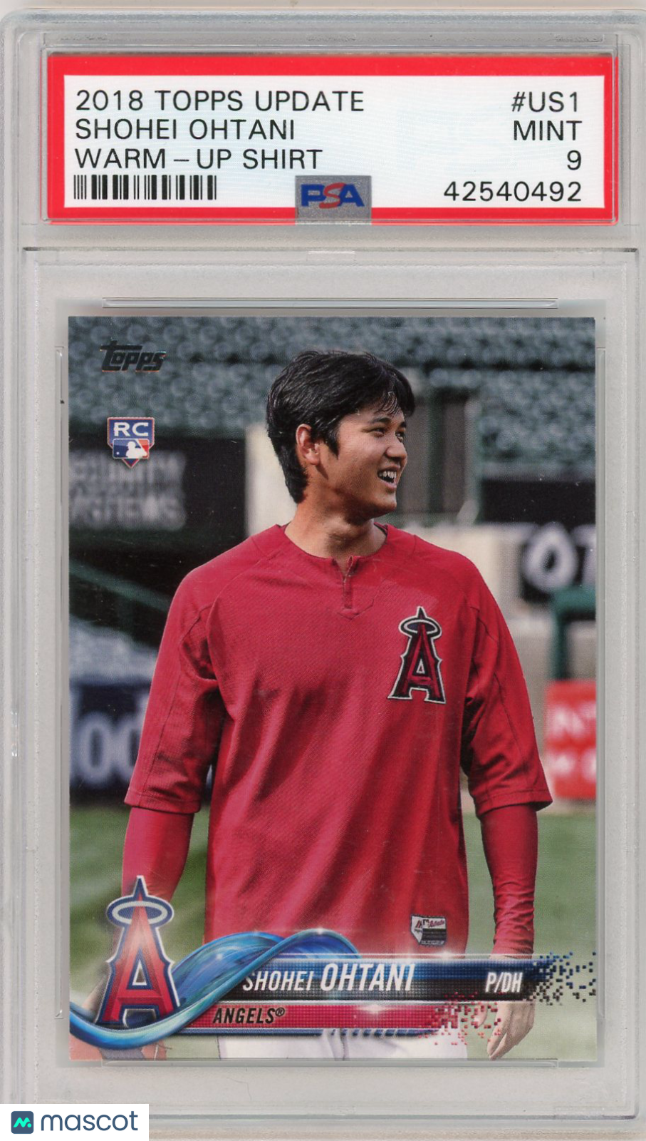 2018 Topps Update Shohei Ohtani #US1 Warm Shirt PSA 9