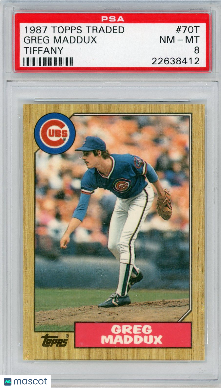 1987 Topps Traded Tiffany Greg Maddux #70T PSA 8