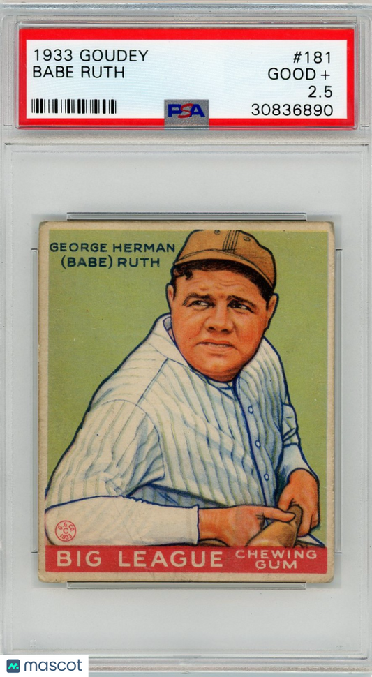 1933 Goudey Babe Ruth #181 PSA 2.5