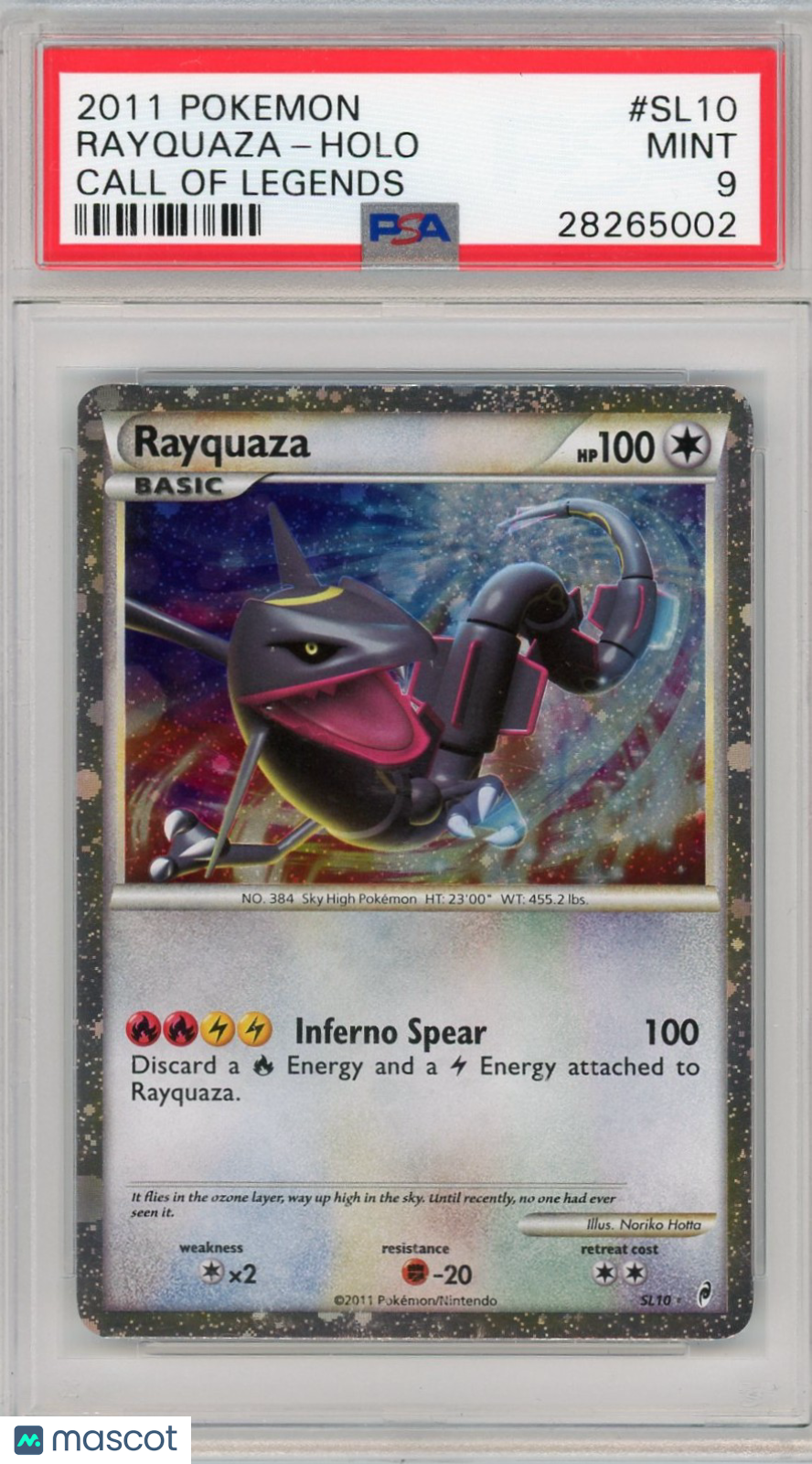 2011 Pokemon Call Of Legends Rayquaza Holo Call Of Legends PSA 9 #SL10