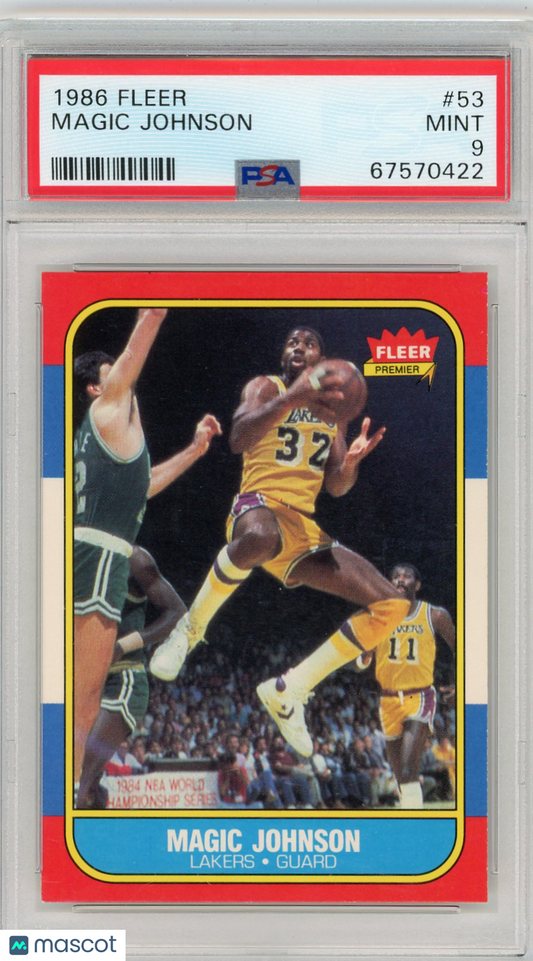 1986 Fleer Magic Johnson #53 PSA 9
