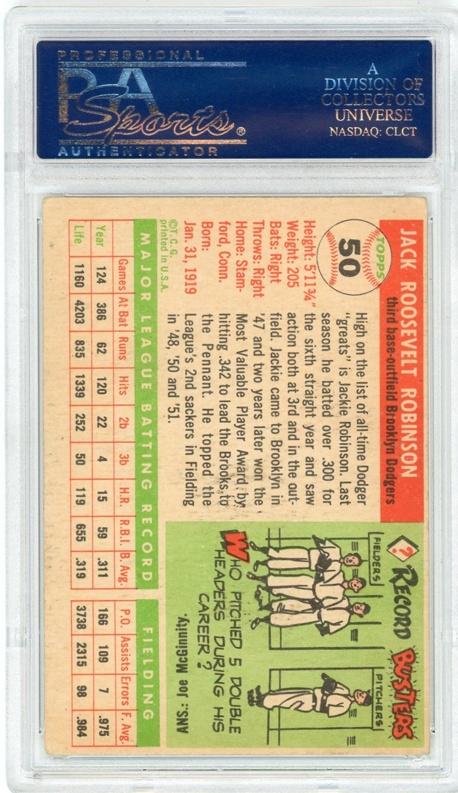 1955 Topps Jackie Robinson #50 PSA 4