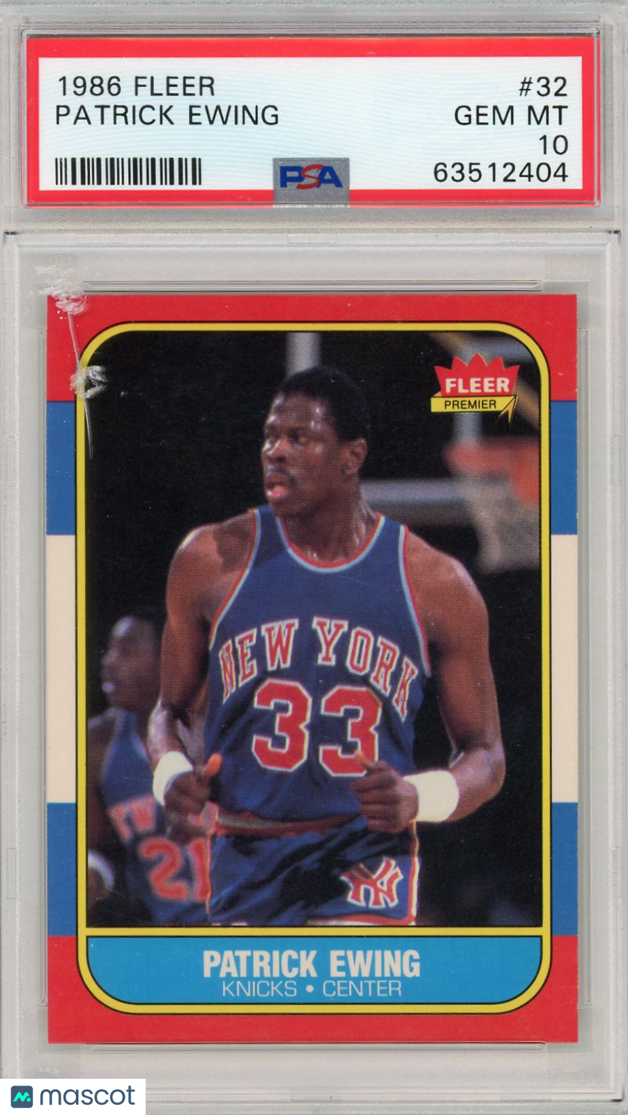 1986 Fleer Patrick Ewing #32 PSA 10