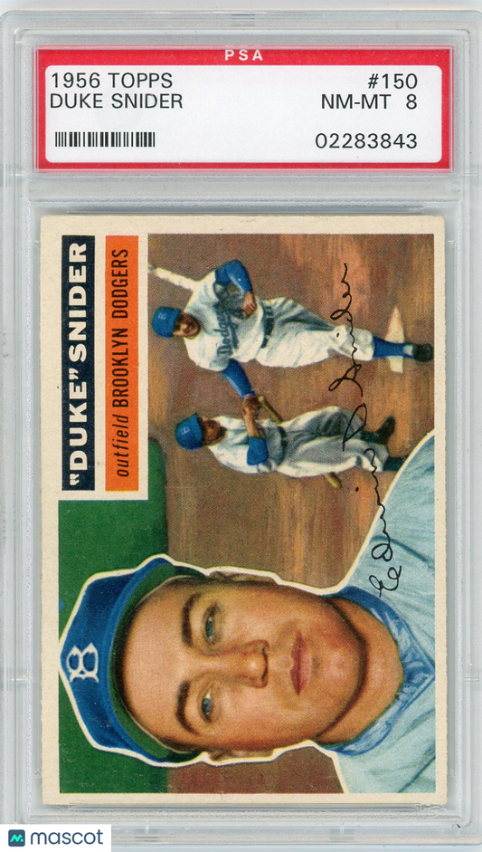 1956 Topps Duke Snider #150 Gray Back PSA 8