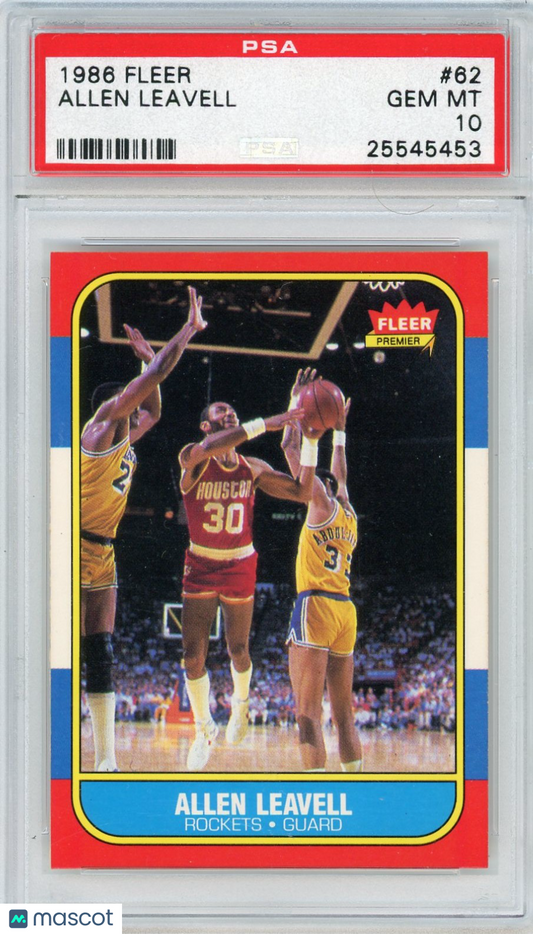 1986 Fleer Allen Leavell #62 PSA 10