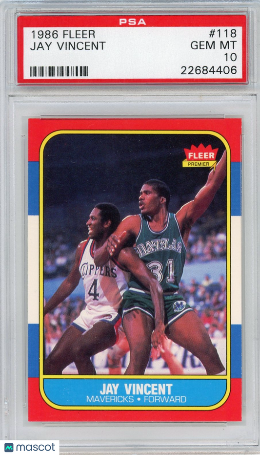 1986 Fleer Jay Vincent #118 PSA 10