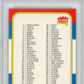 1986 Fleer Checklist 1-132 #132 PSA 10