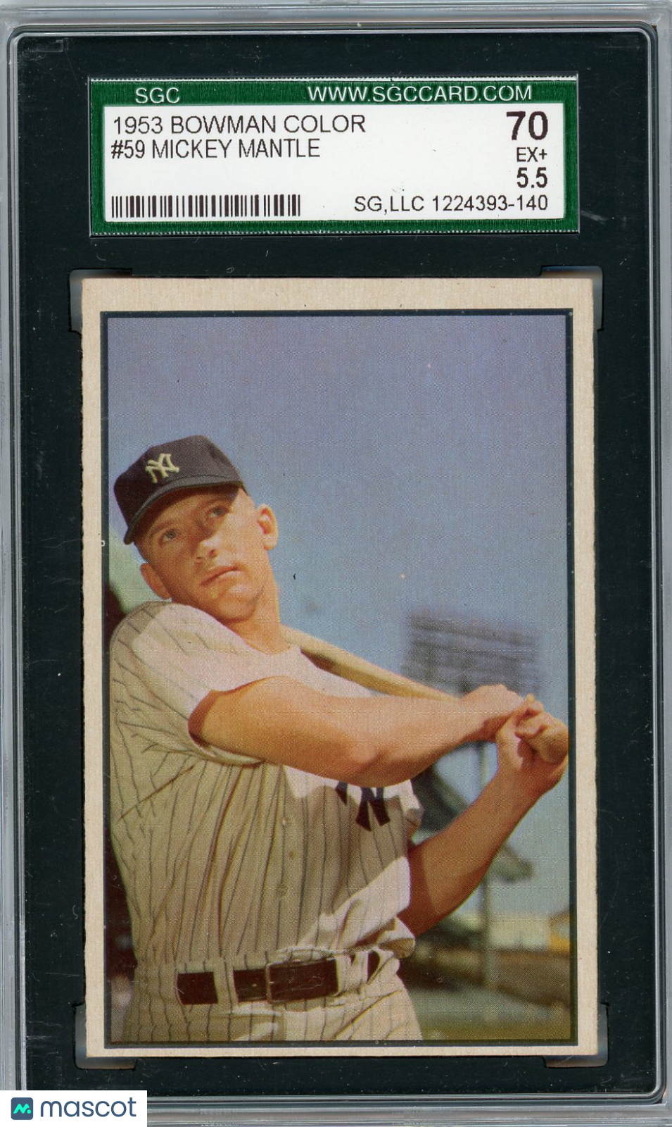 1953 Bowman Color Mickey Mantle #59 SGC 5.5