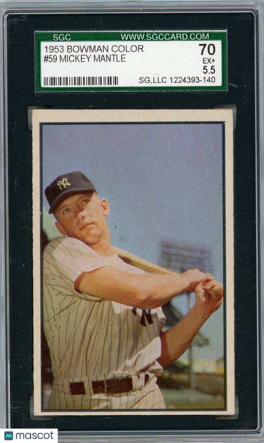 1953 Bowman Color Mickey Mantle #59 SGC 5.5