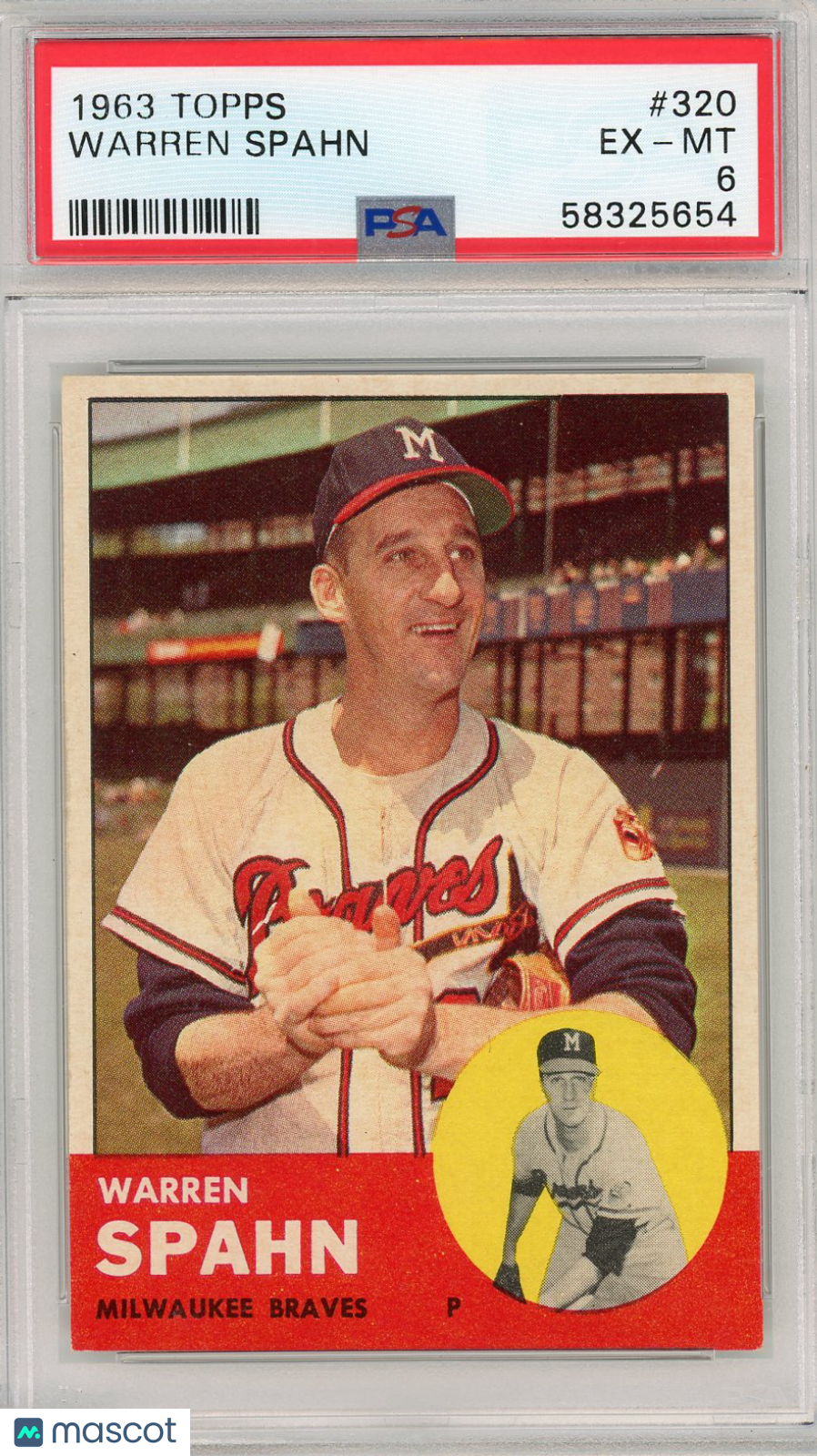 1963 Topps Warren Spahn #320 PSA 6