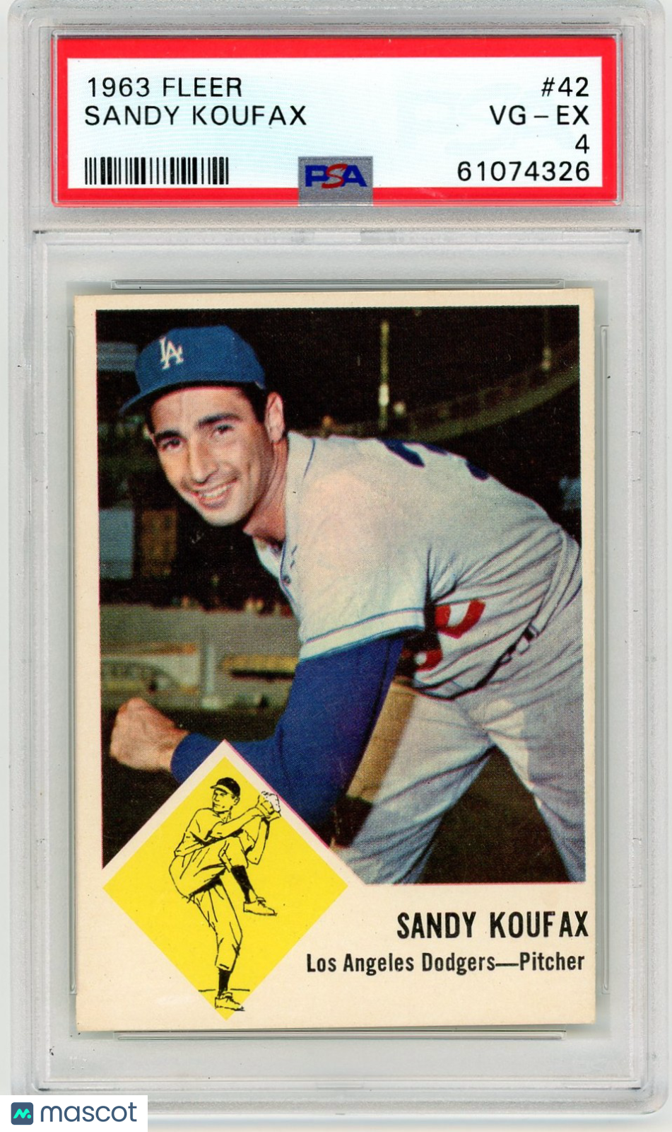 1963 Fleer Sandy Koufax #42 PSA 4