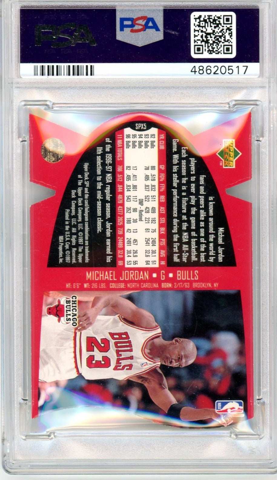 1997 SPX Die-Cut Michael Jordan #5 PSA 9