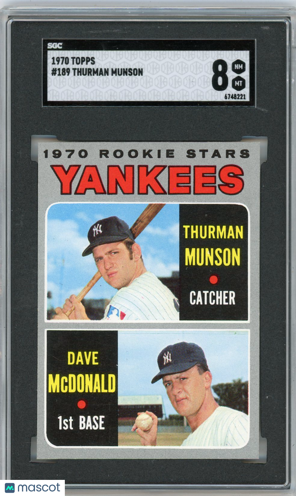 1970 Topps Thurman Munson #189 SGC 8