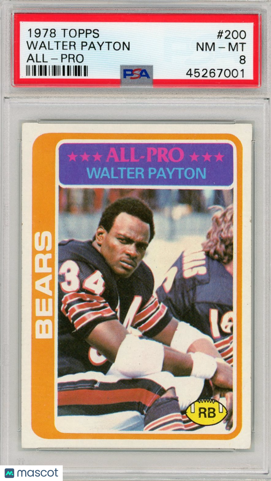 1978 Topps Walter Payton #200 All Pro PSA 8