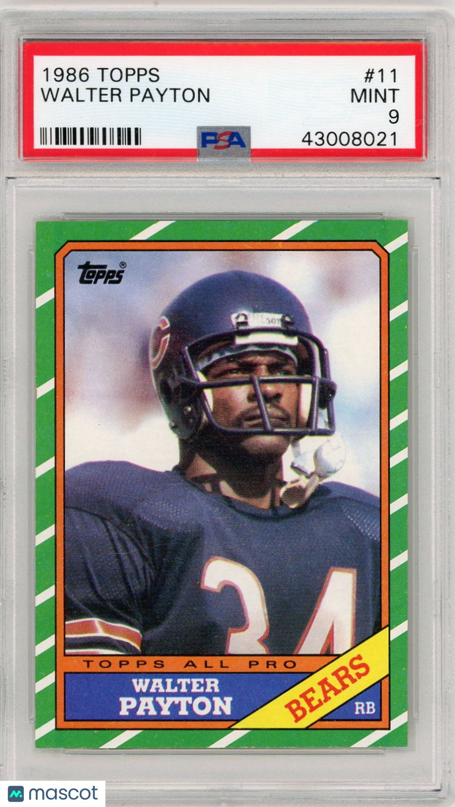 1986 Topps Walter Payton #11 PSA 9