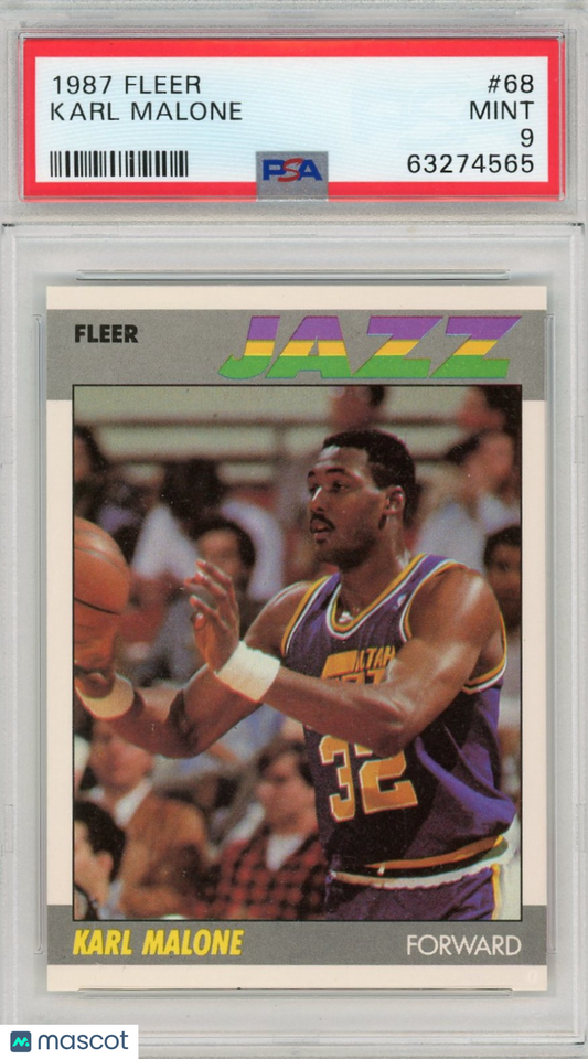1987 Fleer Karl Malone #68 PSA 9