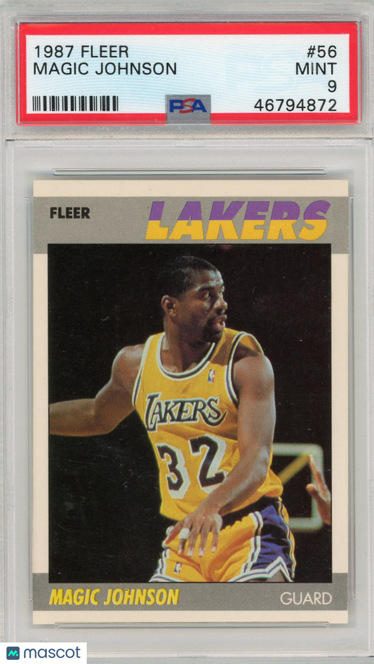1987 Fleer Magic Johnson #56 PSA 9