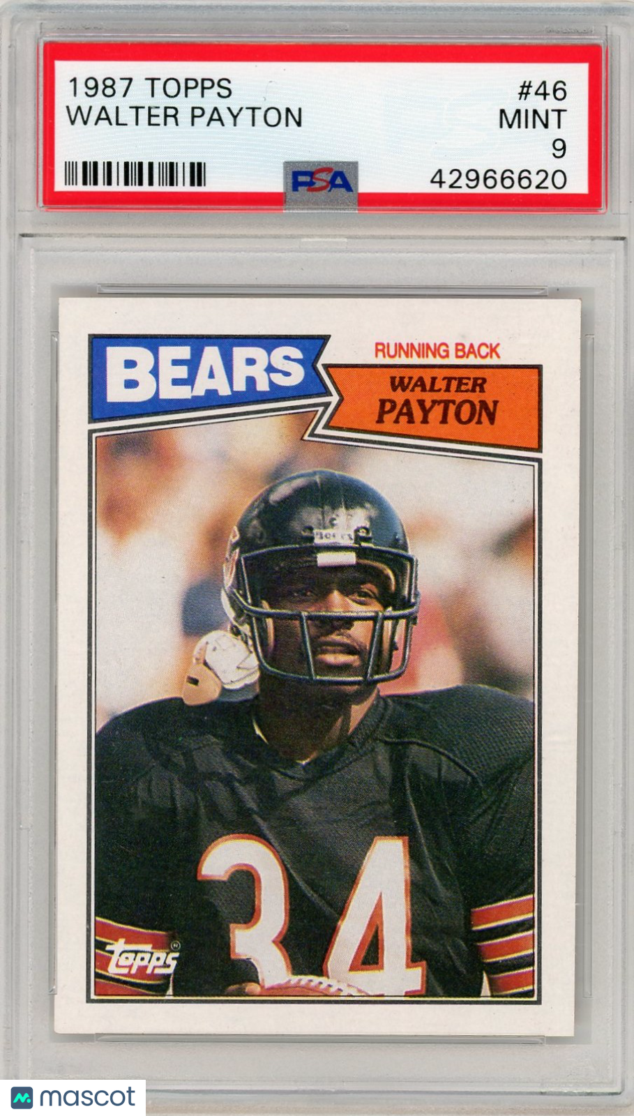 1987 Topps Walter Payton #46 PSA 9