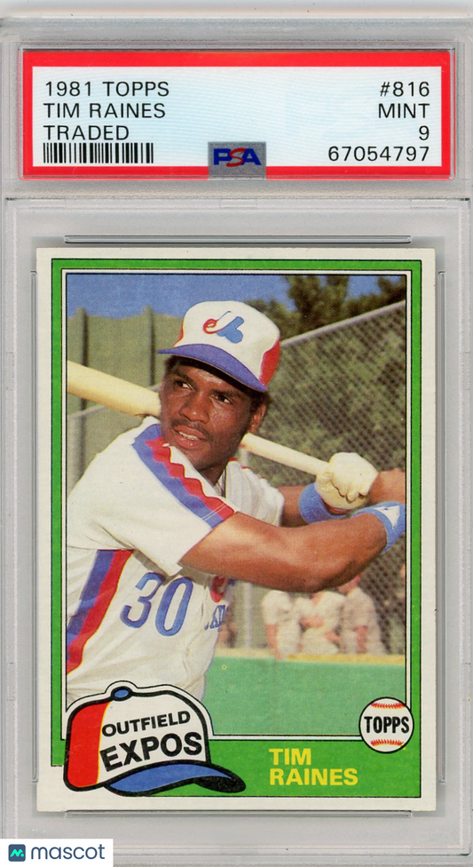 1981 Topps Tim Raines #816 Traded PSA 9