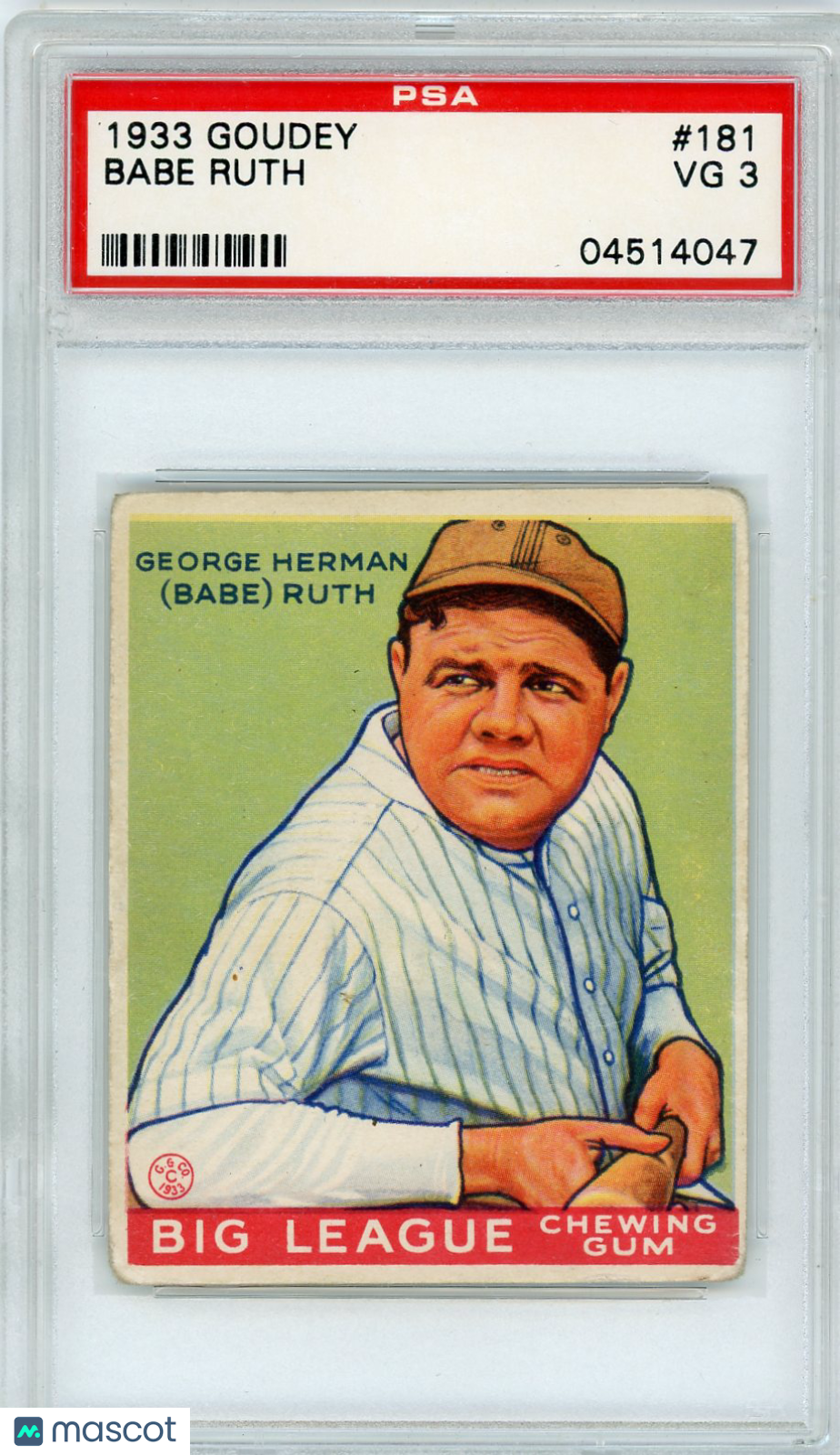 1933 Goudey Babe Ruth #181 PSA 3