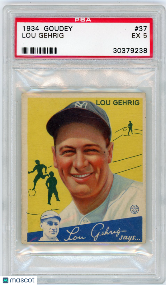 1934 Goudey Lou Gehrig #37 PSA 5