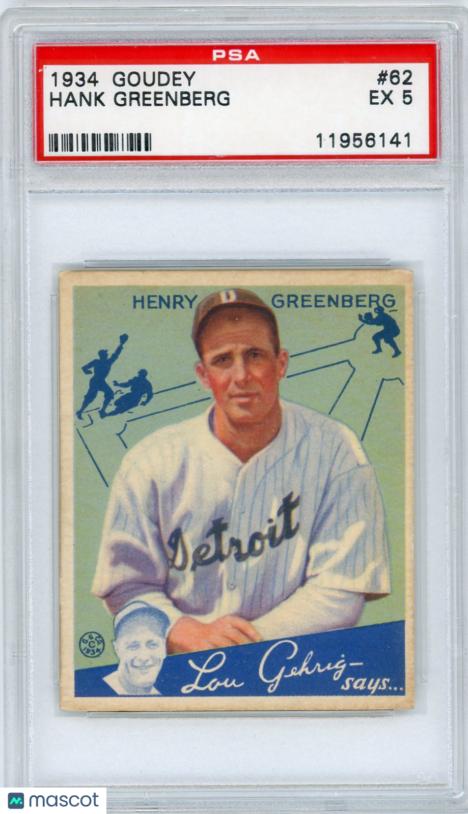 1934 Goudey Hank Greenberg #62 PSA 5