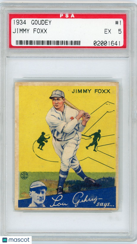 1934 Goudey Jimmy Foxx #1 PSA 5
