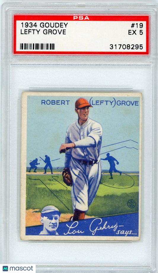 1934 Goudey Lefty Grove #19 PSA 5
