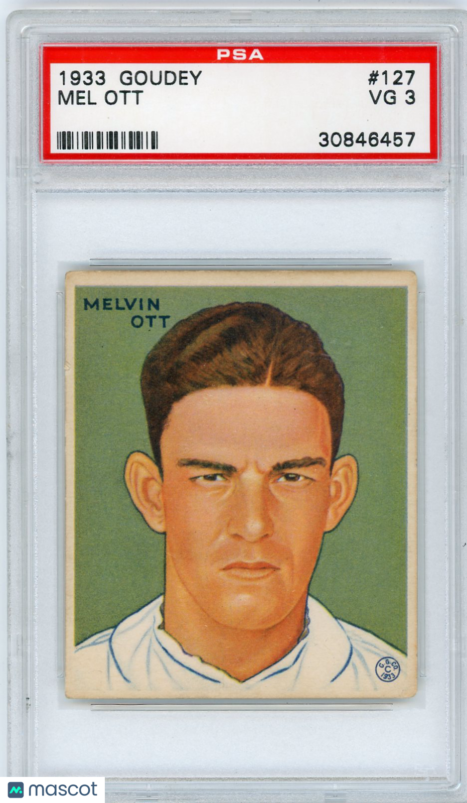 1933 Goudey Mel Ott #127 PSA 3