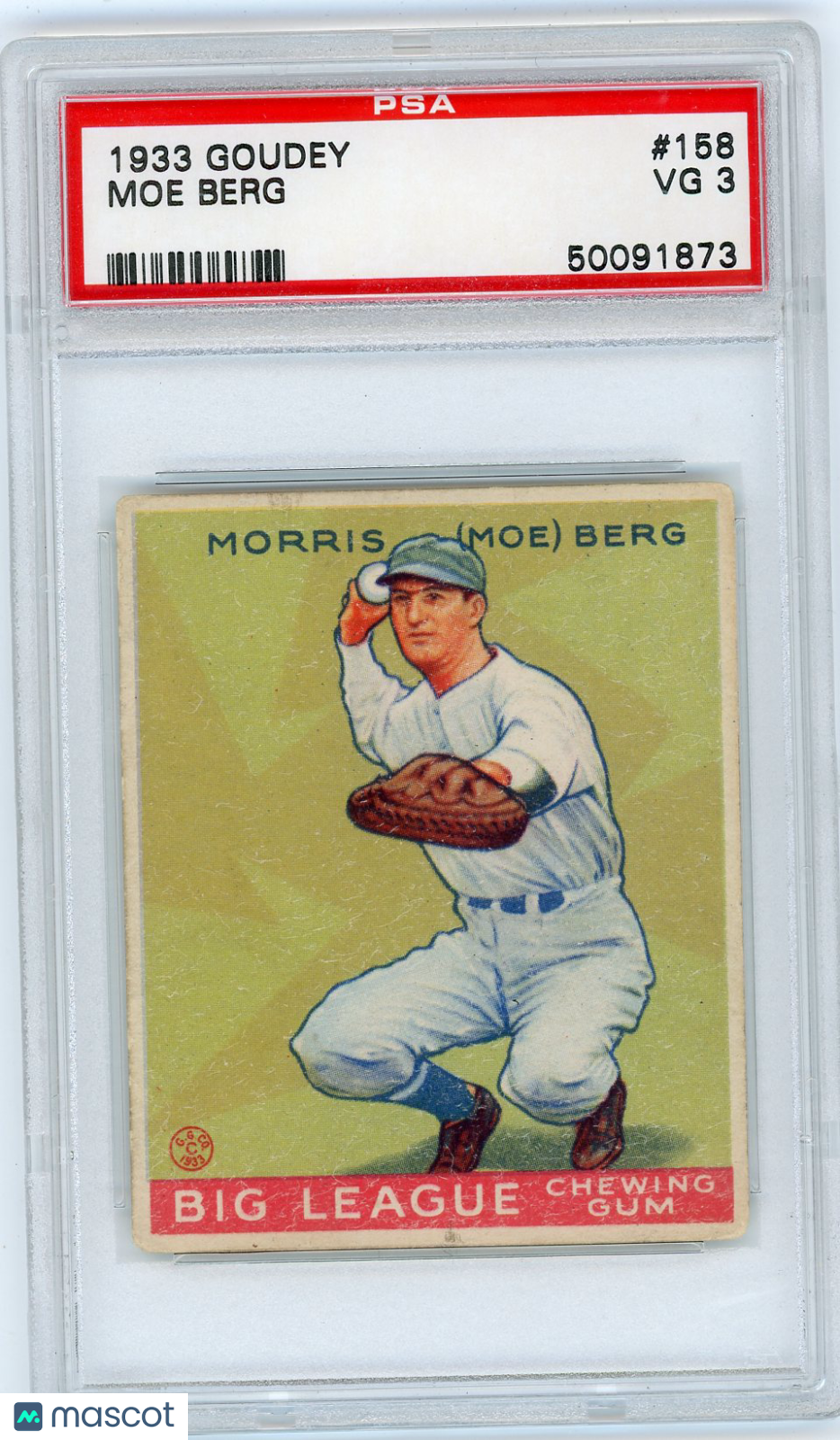 1933 Goudey Moe Berg #158 PSA 3
