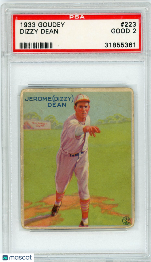1933 Goudey Dizzy Dean #223 PSA 2