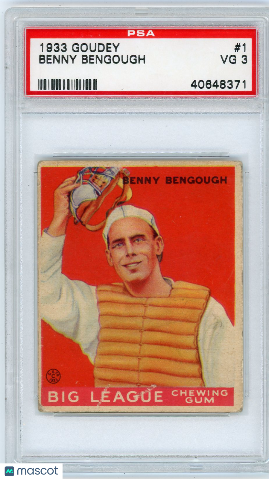 1933 Goudey Benny Bengough #1 PSA 3