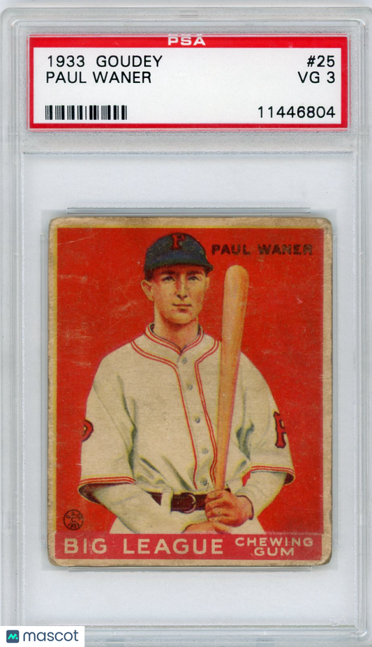 1933 Goudey Paul Waner #25 PSA 3