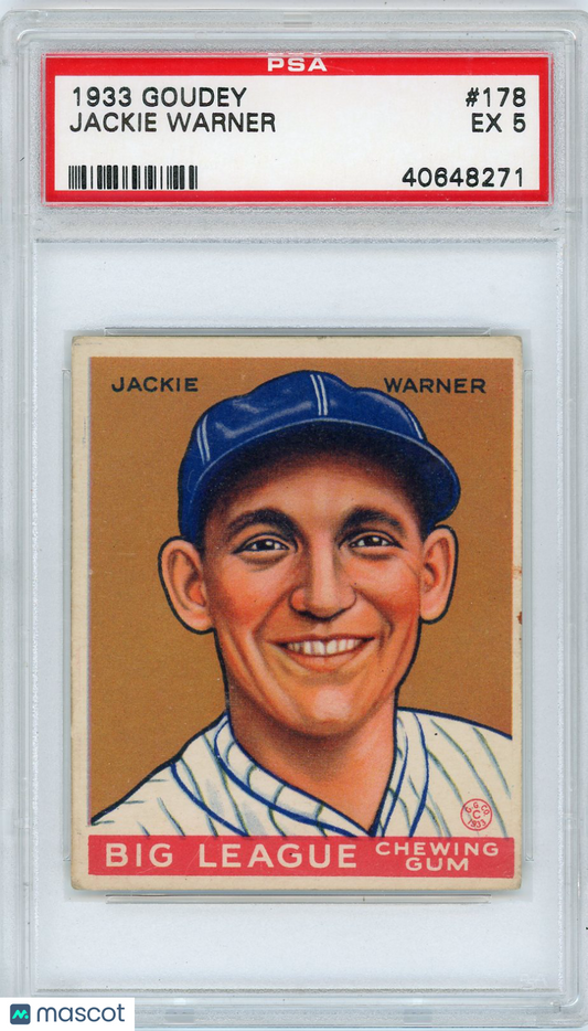 1933 Goudey Jackie Warner #178 PSA 5