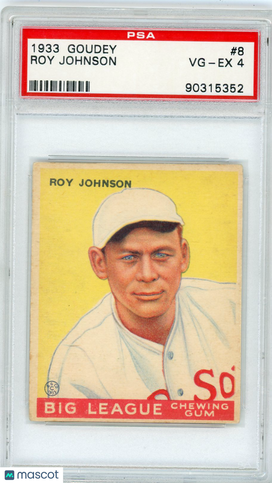 1933 Goudey Roy Johnson #8 PSA 4