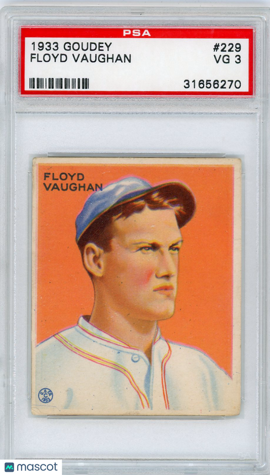 1933 Goudey Floyd Vaughan #229 PSA 3