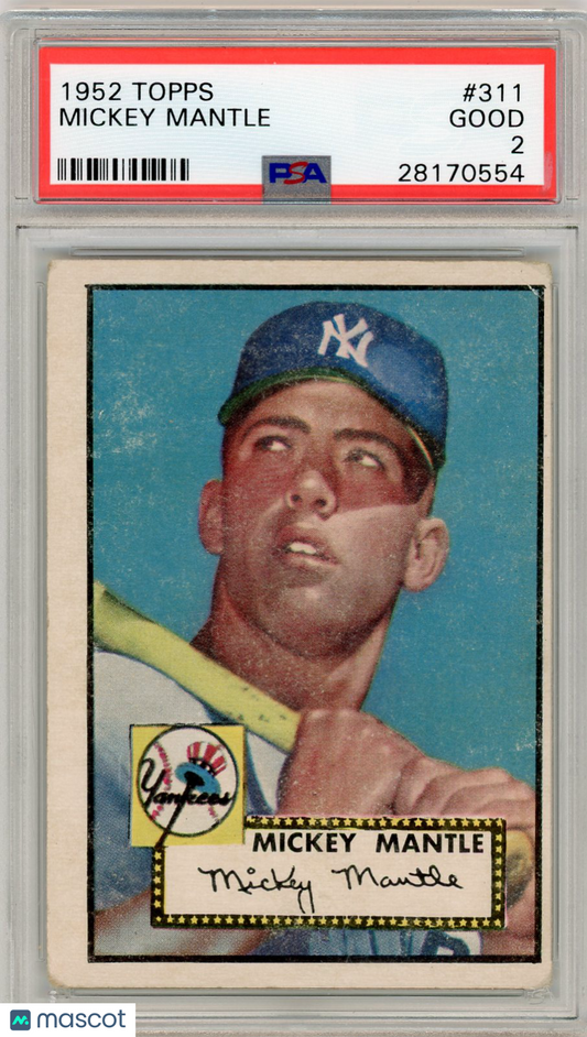 1952 Topps Mickey Mantle #311 PSA 2