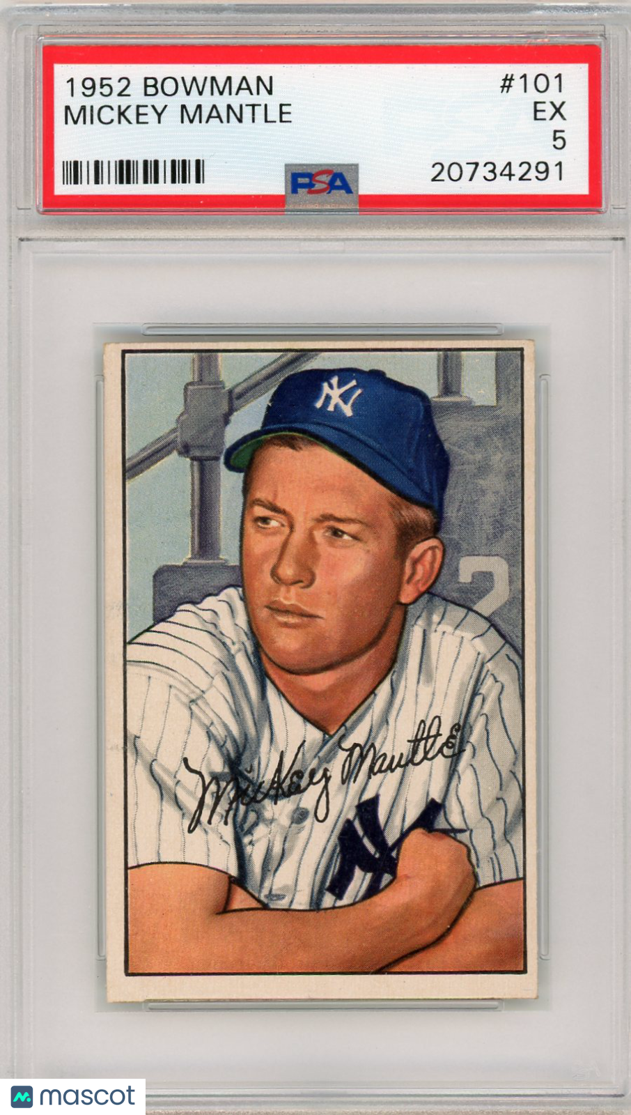 1952 Bowman Mickey Mantle #101 PSA 5