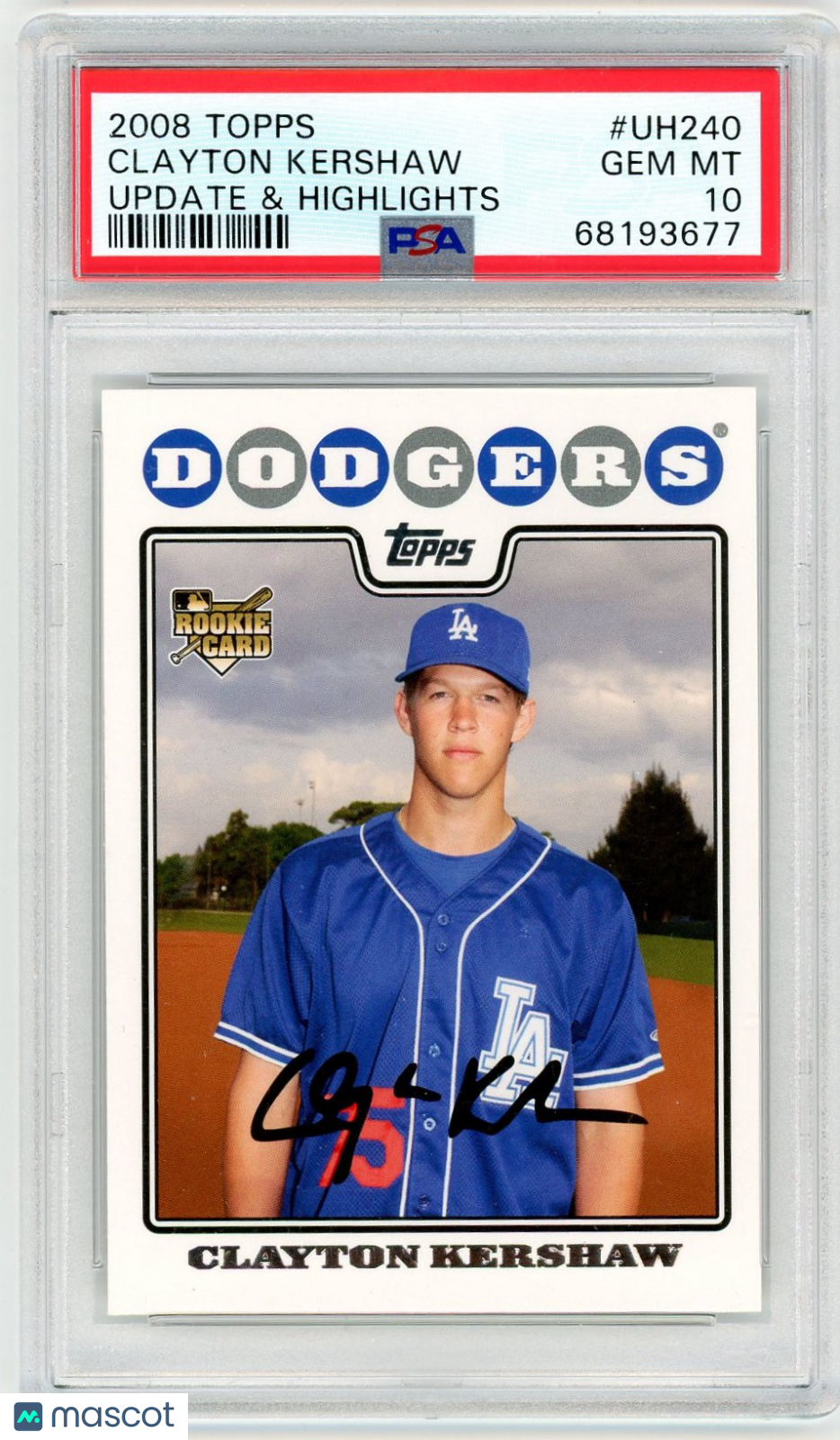 2008 Topps Update & Highlights Clayton Kershaw #UH240 PSA 10