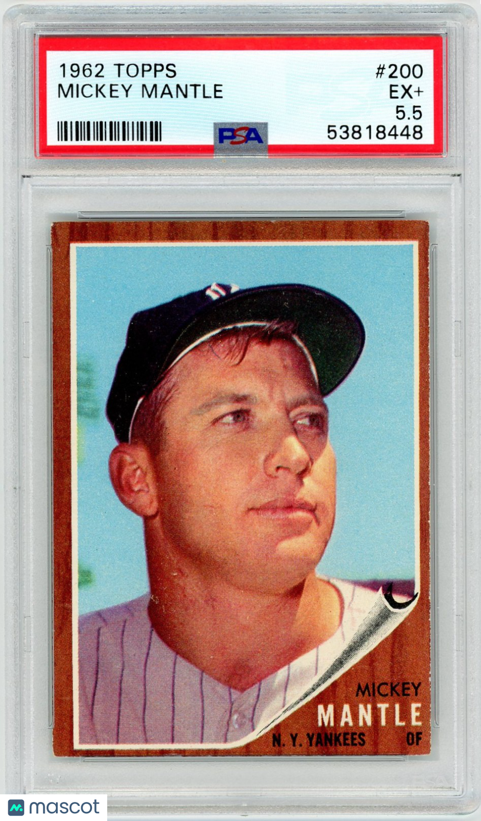 1962 Topps Mickey Mantle #200 PSA 5.5