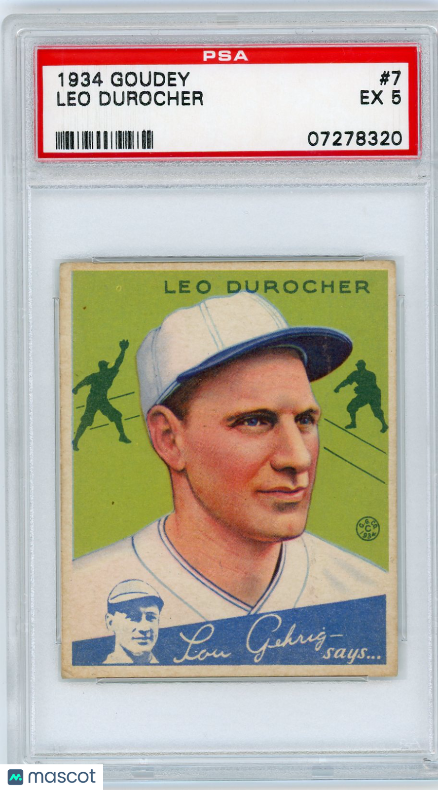 1934 Goudey Leo Durocher #7 PSA 5