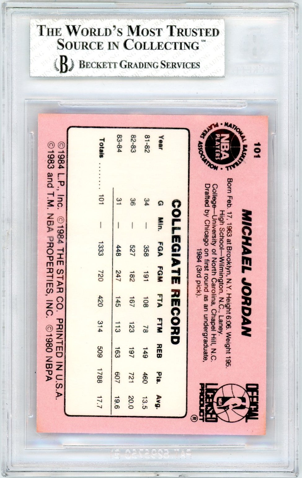 1984 Star Michael Jordan XRC #101 BGS 7.5