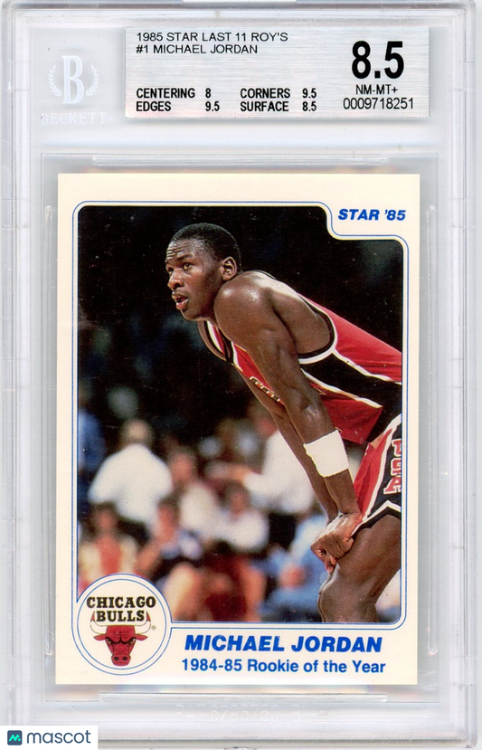 1985 Star Last 11 ROY's Michael Jordan #1 BGS 8.5