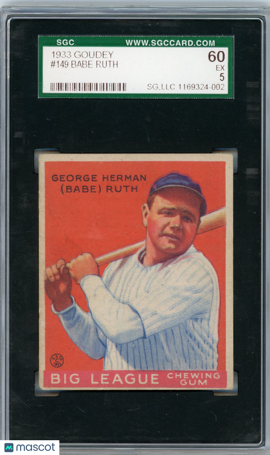 1933 Goudey Babe Ruth #149 SGC 5